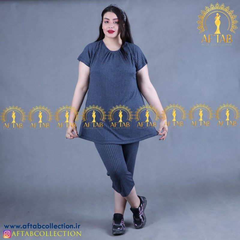 ست تونیک شلوارک تابستانه سایزبزرگ - Image 4