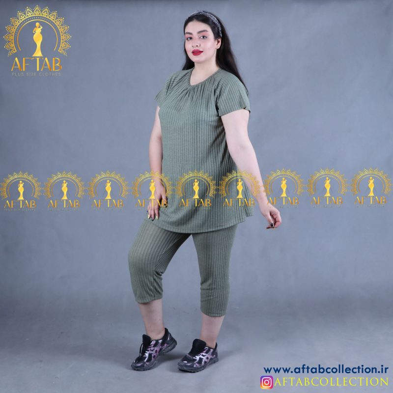 ست تونیک شلوارک تابستانه سایزبزرگ