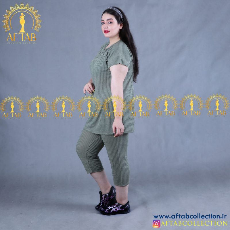 ست تونیک شلوارک تابستانه سایزبزرگ