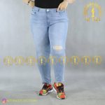 شلوار جین جذب زاپدار سایزبزرگ وارداتی