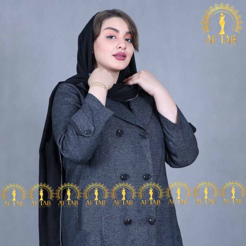 پالتو توییت پشت ژیله دار سایزبزرگ زنانه - Image 10