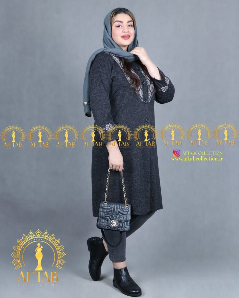 مانتو انغوره گلدوزی مثلثی سایز بزرگ
