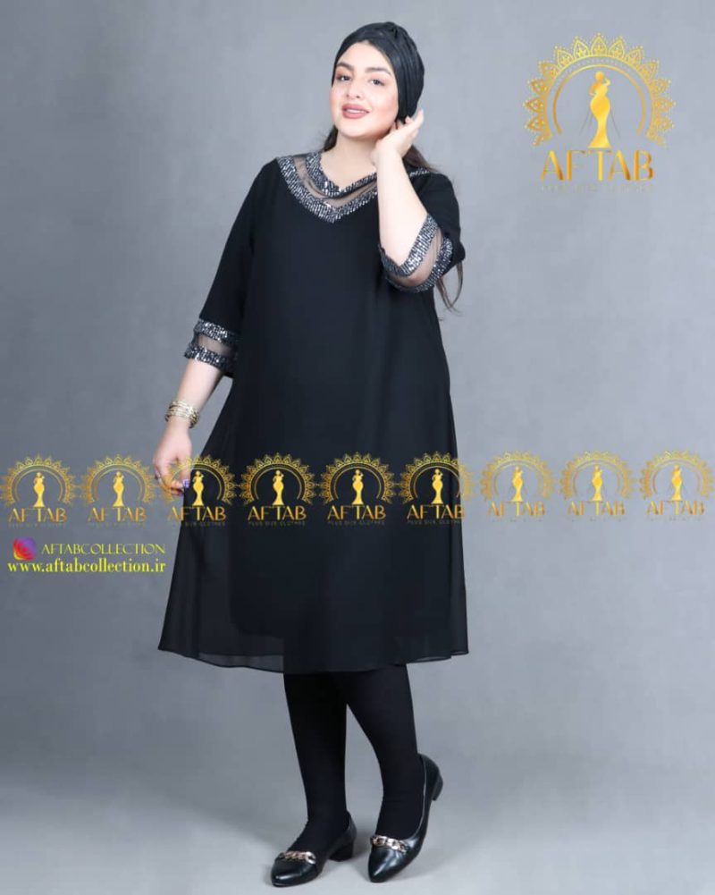 لباس مجلسی خرجکار پولکی سایزبزرگ