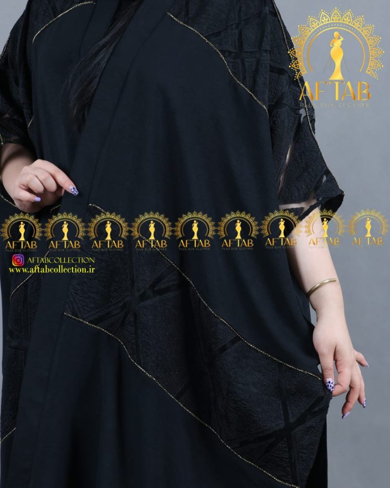 مانتو مجلسی یاخما جلوباز سایز بزرگ - Image 4