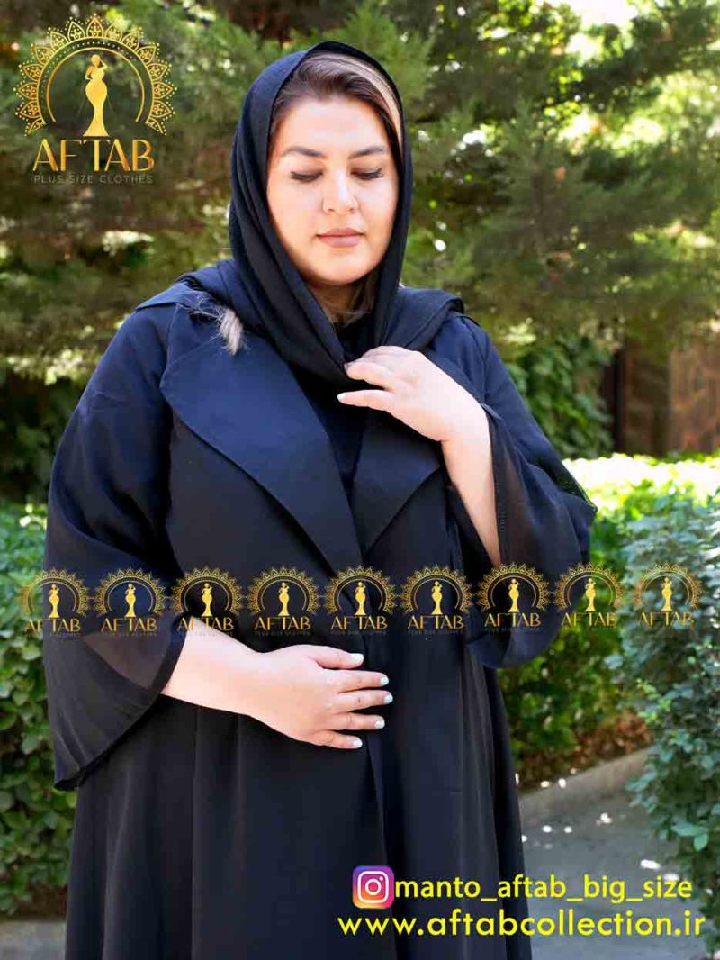 مانتو مجلسی حریر یقه انگلیسی سایزبزرگ جدید