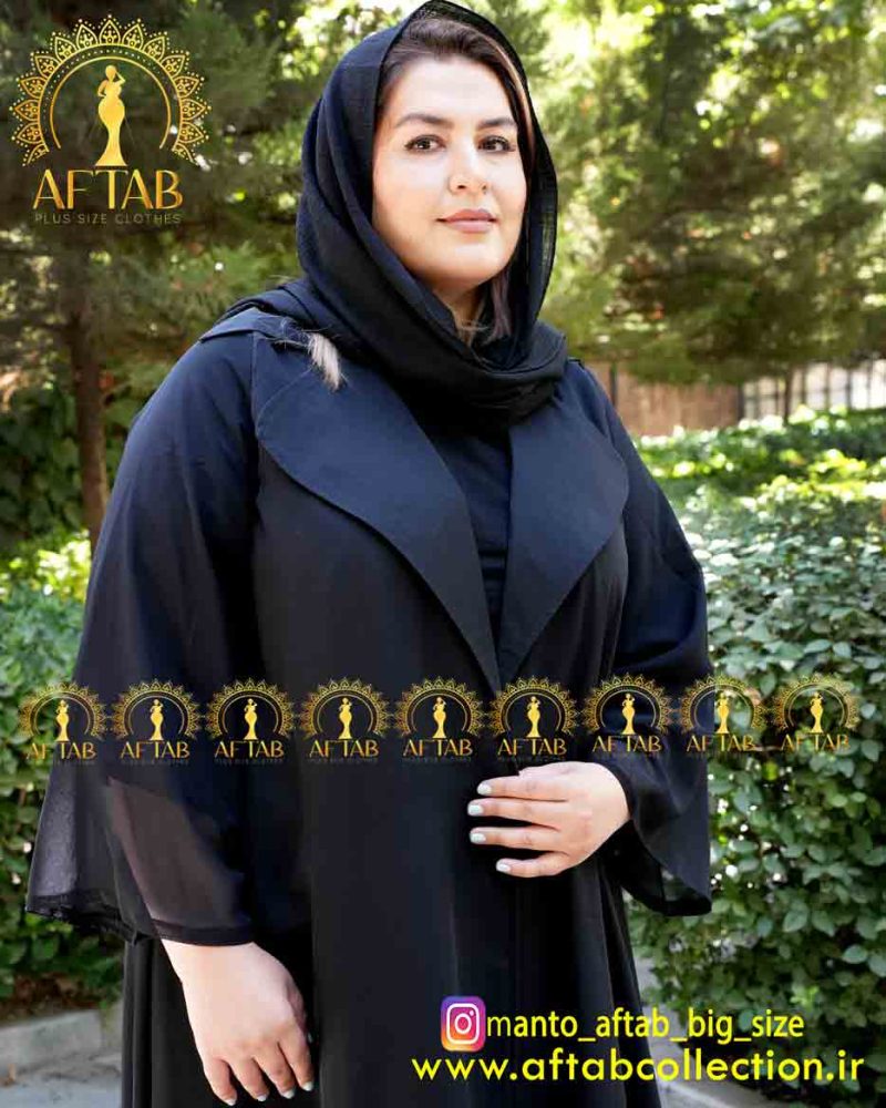 مانتو مجلسی حریر یقه انگلیسی سایزبزرگ تابستانه