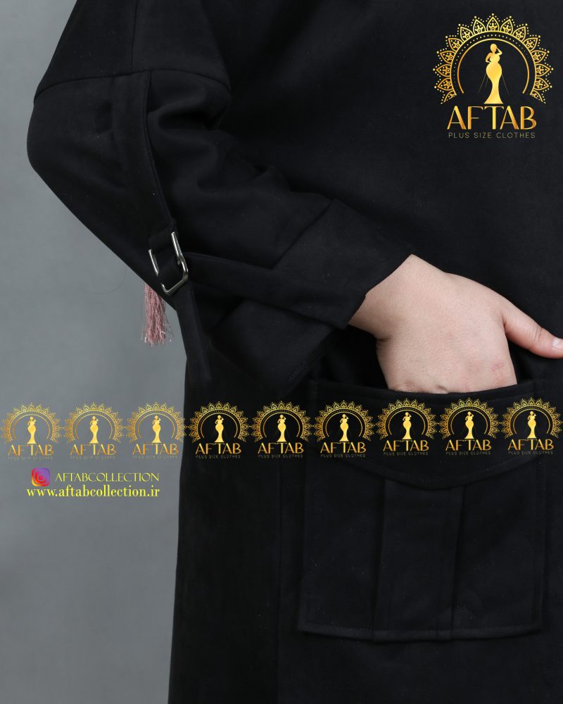مانتو سوییت سگک دار سایزبزرگ جیب دار مانتو سوییت سگک دار سایزبزرگ جیب دار