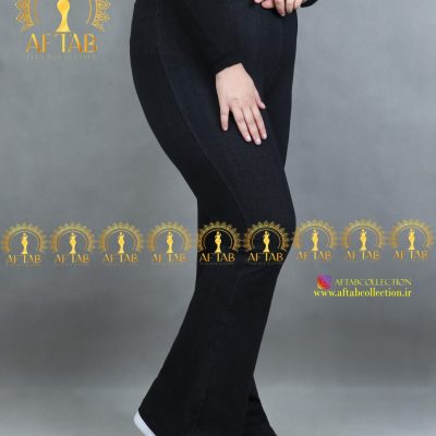 شلوار طرح جین دمپا گشاد سایز بزرگ مشکی