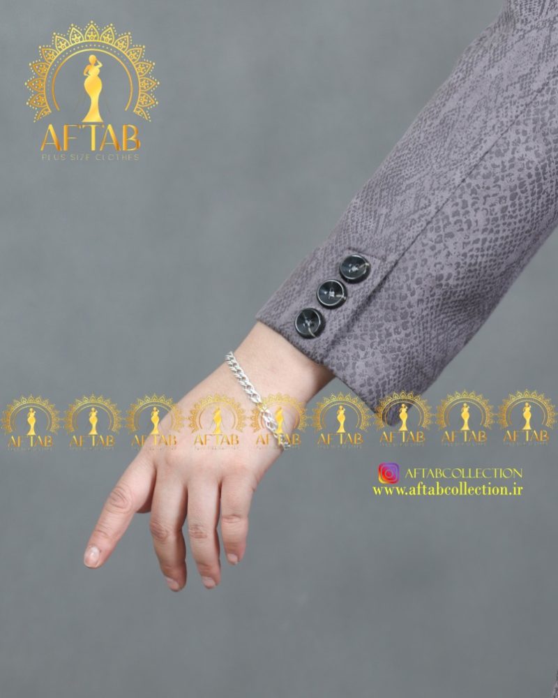 مانتو کتی سوییت سایز بزرگ سرآستین دکمه تزیینی
