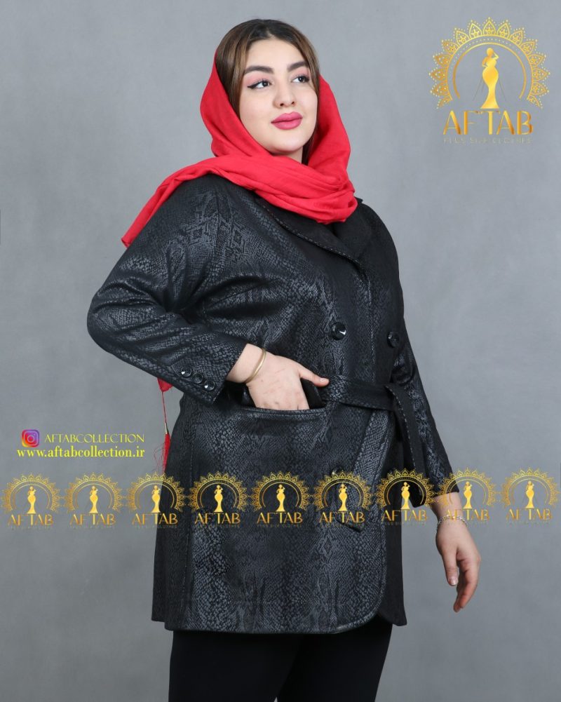 مانتو کتی سوییت سایز بزرگ جیب دار