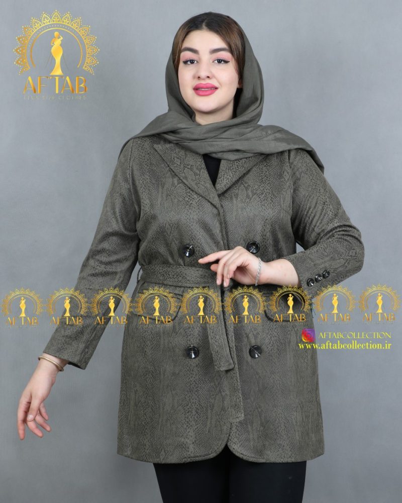 مانتو کتی سوییت سایز بزرگ سبزیشمی