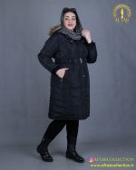 کاپشن مموری کلاه خزدار مشکی سایزبزرگ گرم