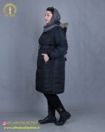 کاپشن مموری کلاه خزدار مشکی سایزبزرگ نما بغل