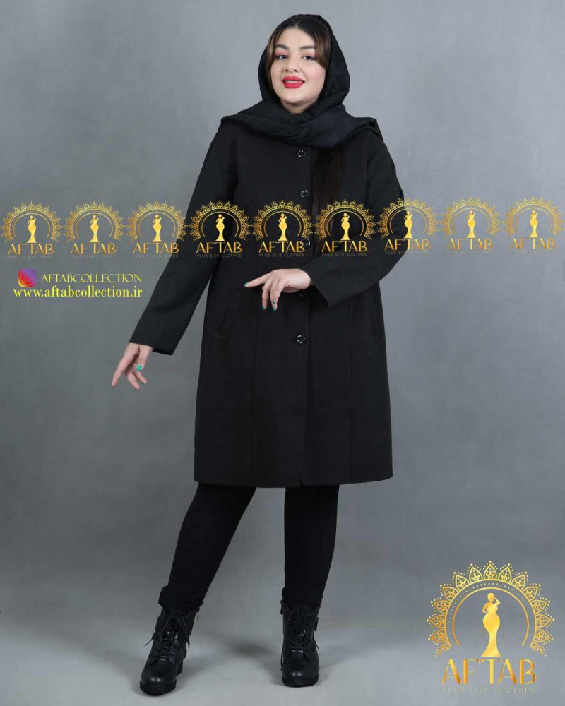مانتو بافت ساده ترک سایز خیلی بزرگ رنگ مشکی مانتو بافت ساده ترک سایز خیلی بزرگ رنگ مشکی