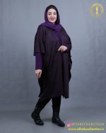 مانتو بافت پانچ سایزبزرگ بنفش