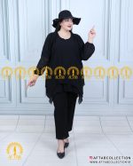 تونیک مجلسی پایین هشتی سایزبزرگ مشکی