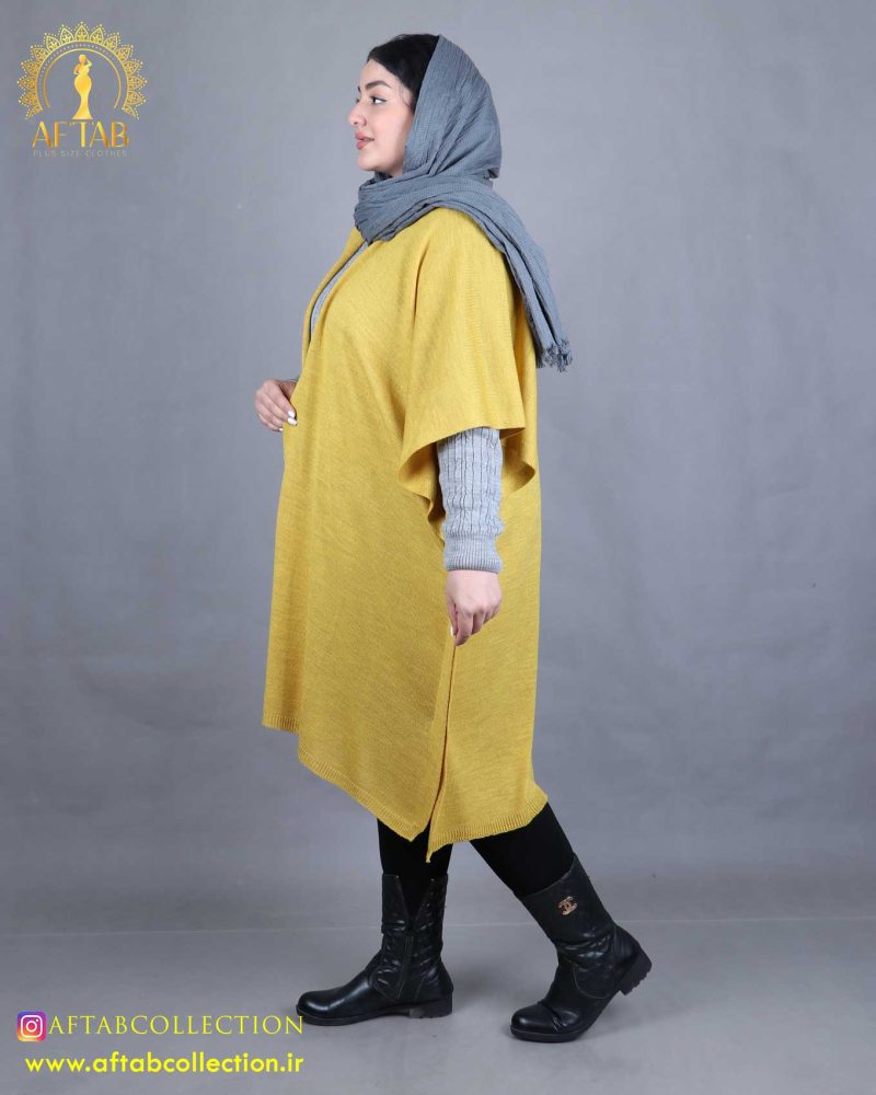 مانتو بافت پانچ سایزبزرگ نما بغل