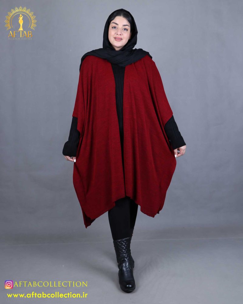 مانتو بافت پانچ سایزبزرگ نما جلو