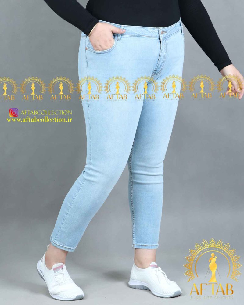 شلوار جین جذب سایزبزرگ آبی شلوار جین جذب سایزبزرگ آبی