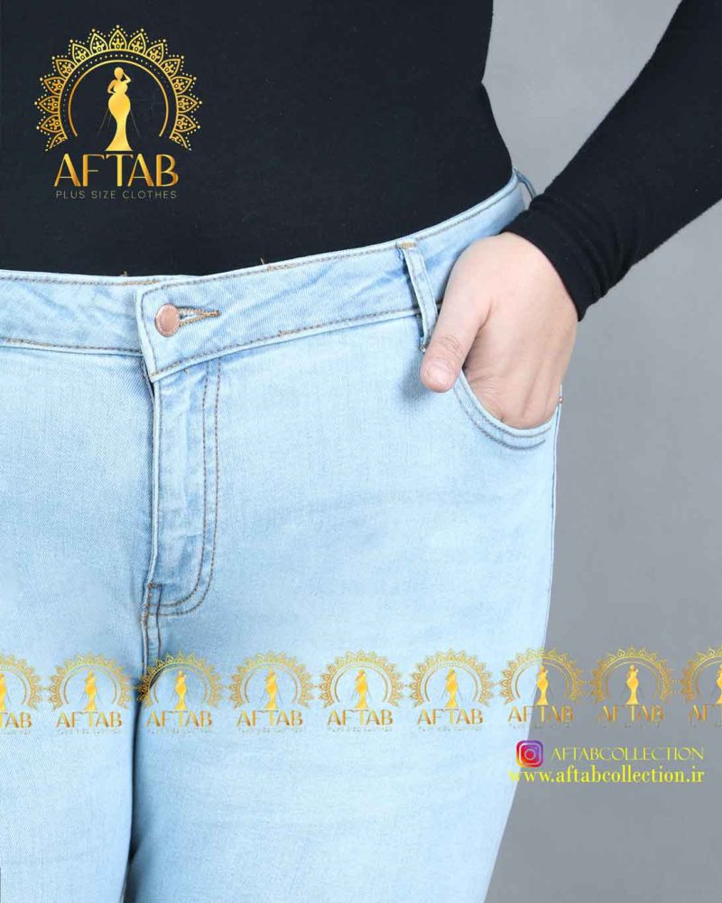 شلوار جین جذب سایزبزرگ جلو دکمه شلوار جین جذب سایزبزرگ جلو دکمه