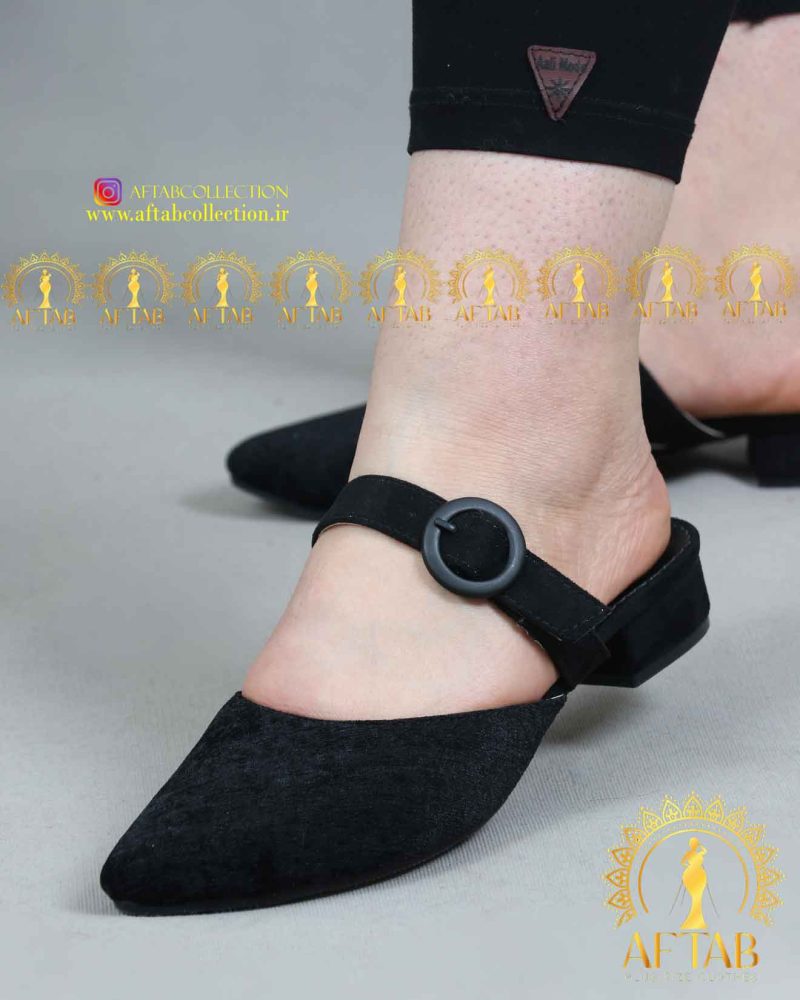 صندل مخمل پابزرگ سگک دار