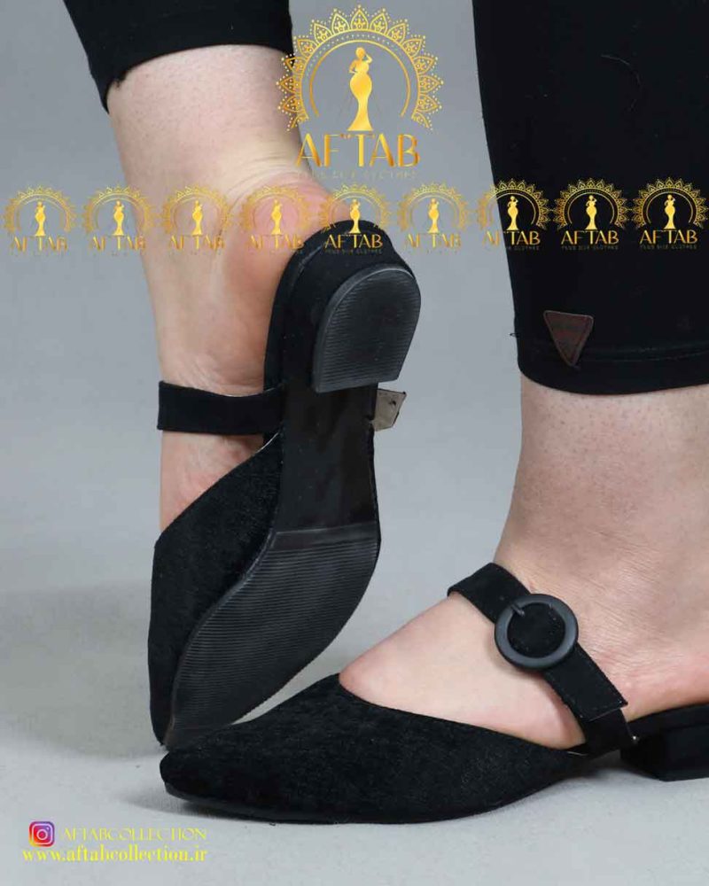 صندل مخمل پابزرگ پاشنه سه سانت