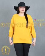 شومیز پلیسه مجلسی سایزبزرگ خردلی