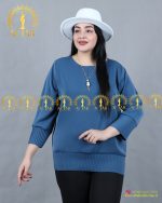 شومیز پلیسه مجلسی سایزبزرگ رنگ آبی درباری