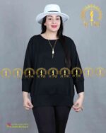شومیز پلیسه مجلسی سایزبزرگ مشکی