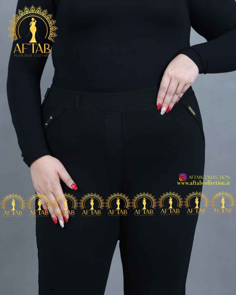 شلوار اداری راسته سایزبزرگ کمرکش