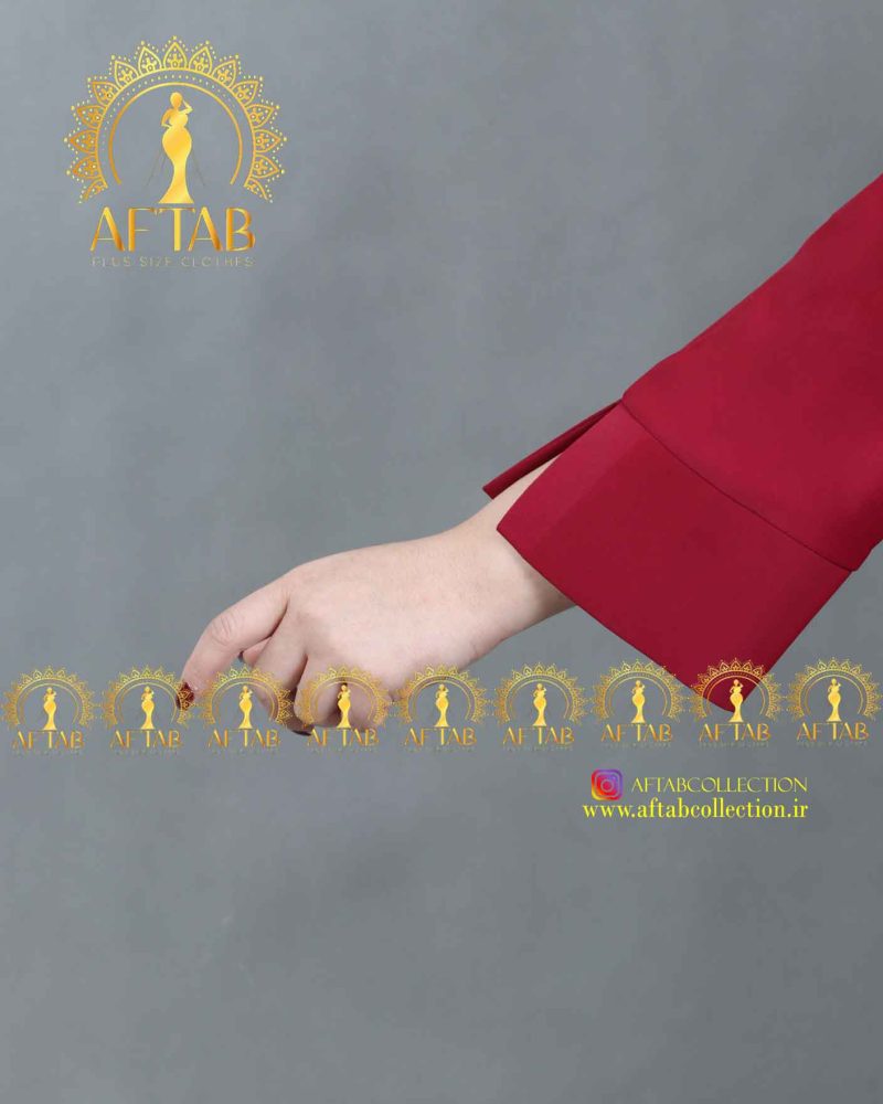 شومیز تک دکمه جلو پیلی دار سایزبزرگ آستین چاکدار