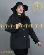 کت مازراتی یقه انگلیسی سایزبزرگ مشکی