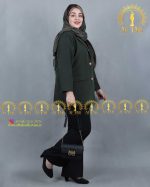 کت مازراتی یقه انگلیسی سایزبزرگ رنگ یشمی