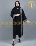 مانتو مجلسی پولک گلدوزی سایزبزرگ نوروز 1402 رنگ مشکی