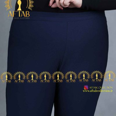 شلوار کرپ کش دمپا گشاد سایزبزرگ سرمه ای