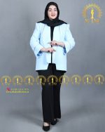 مانتو مغزی دوزی طلایی سایزبزرگ آبی