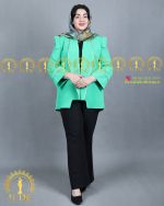 مانتو مغزی دوزی طلایی سایزبزرگ رنگ سبز