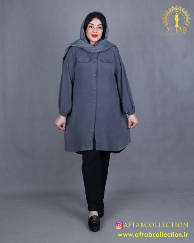 مانتو ابروبادی یقه مردانه سایزبزرگ