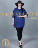 تیشرت مدل گلبرگ سایزبزرگ آبی