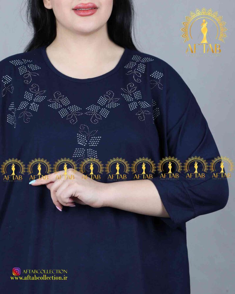 تیشرت طرح نگین لوزی سایزبزرگ جدید