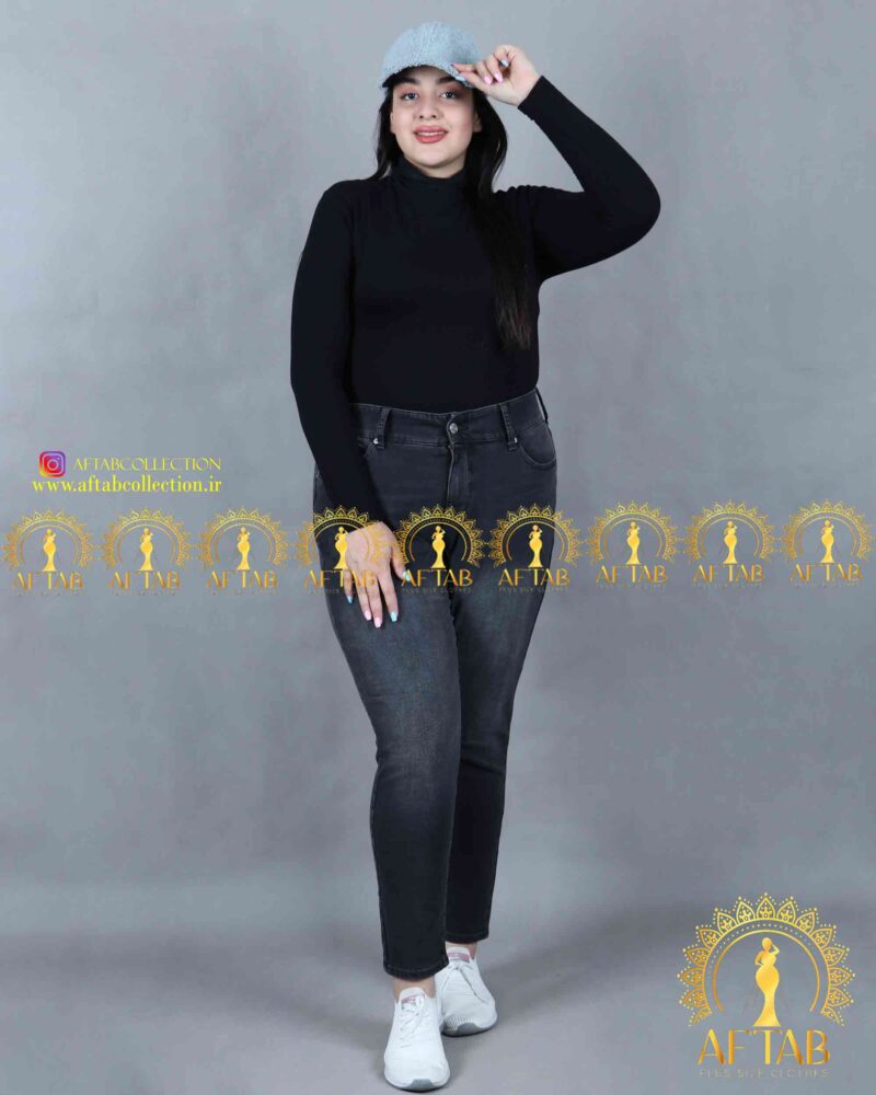 شلوار مام فیت سایزبزرگ رنگ زغالی شلوار مام فیت سایزبزرگ رنگ زغالی