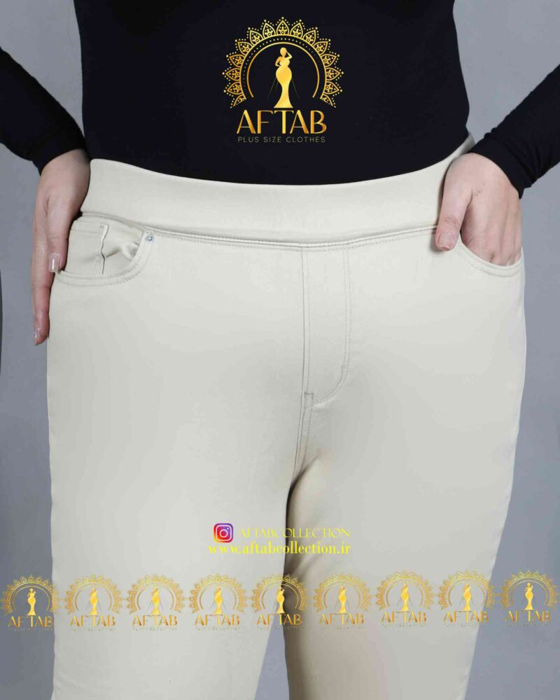 شلوار اسکینی کتان سایزبزرگ فاق بلند شلوار اسکینی کتان سایزبزرگ فاق بلند