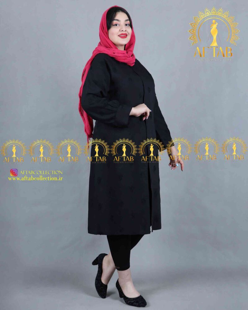 مانتو کرسپو قلاب دوزی سایزبزرگ رنگ مشکی مانتو کرسپو قلاب دوزی سایزبزرگ رنگ مشکی