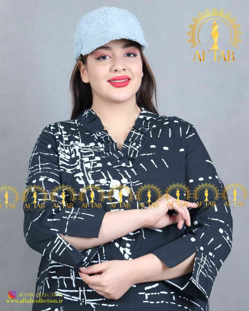 شومیز یقه چین دار سایزبزرگ جدید