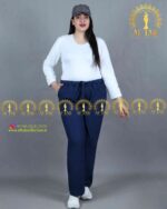 شلوار بگ طرح جین سایزبزرگ سرمه ای
