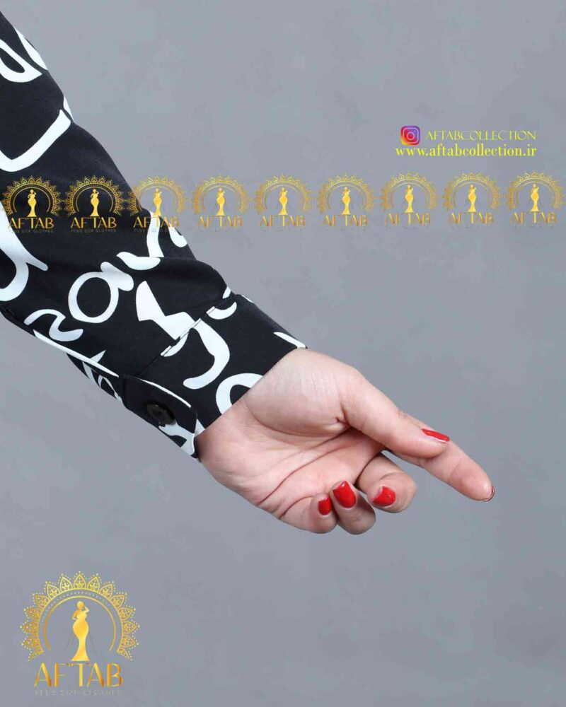 شومیز یک طرف طرحدار مجلسی سایزبزرگ آستین مچی