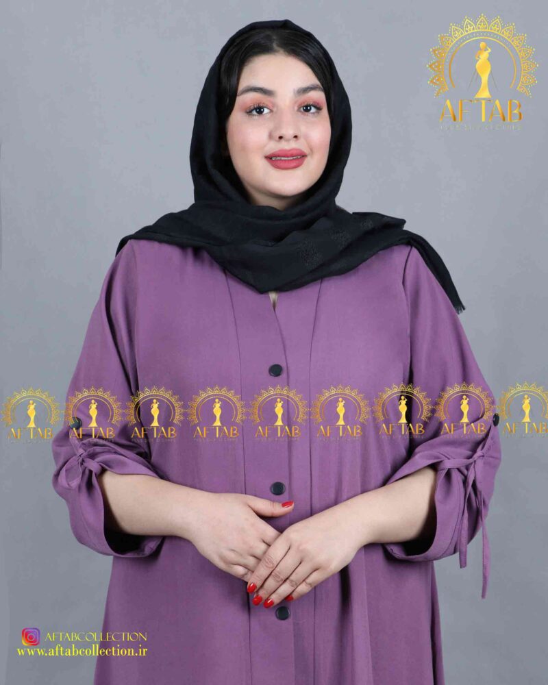 مانتو اسکودا کلوش آستین بندی سایزبزرگ تابستانه