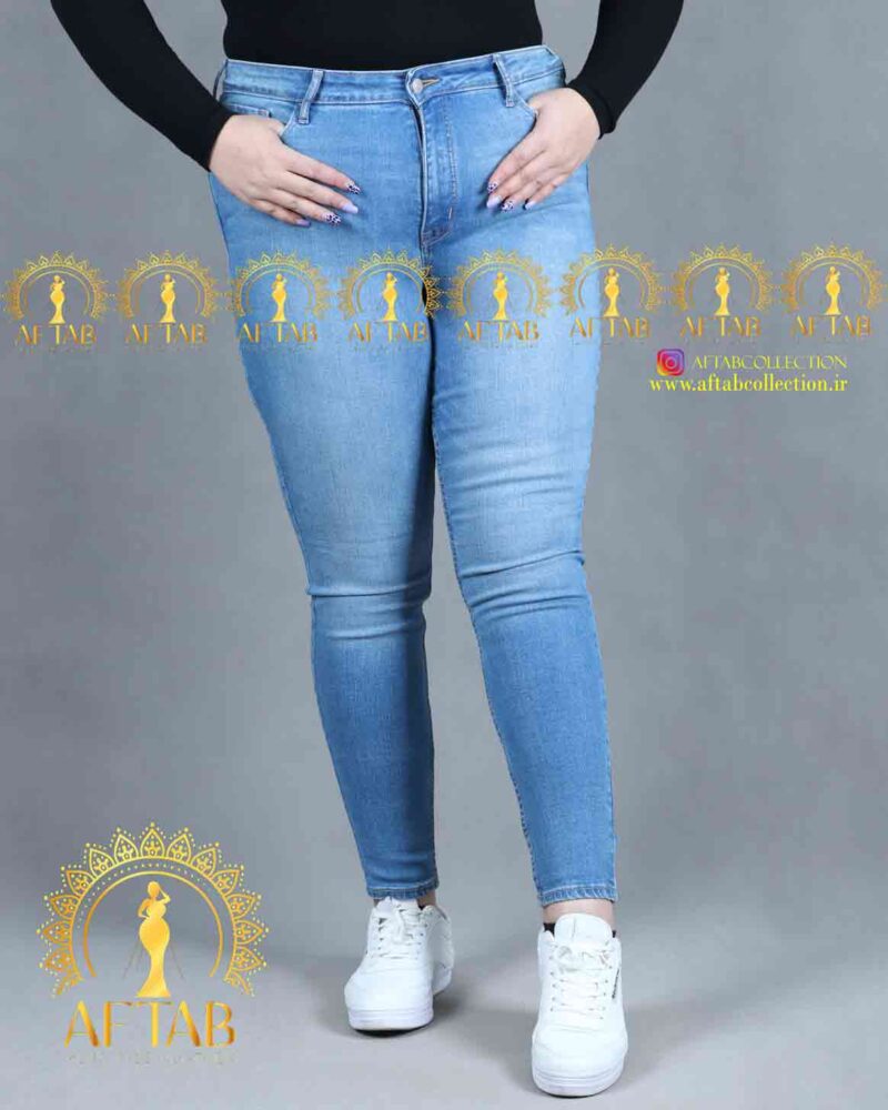 شلوار جین جذب سنگشور سایزبزرگ آبی