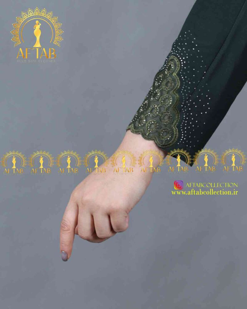 تونیک گلدوزی دایره مجلسی سایزبزرگ سرآستین تور