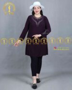 تونیک جودون مجلسی نگین قلبی سایزبزرگ بنفش